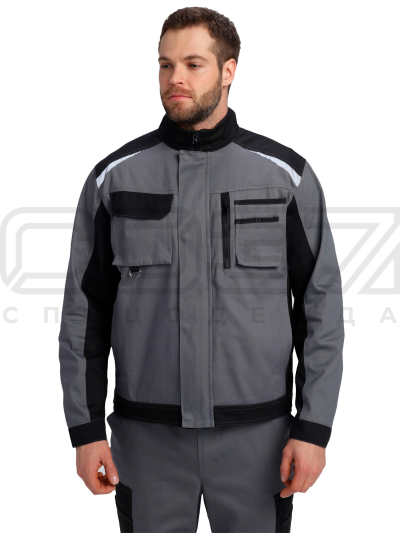 Куртка рабочая Мортон цв.т.серыйчерный тк.Смесовая,270 (2)