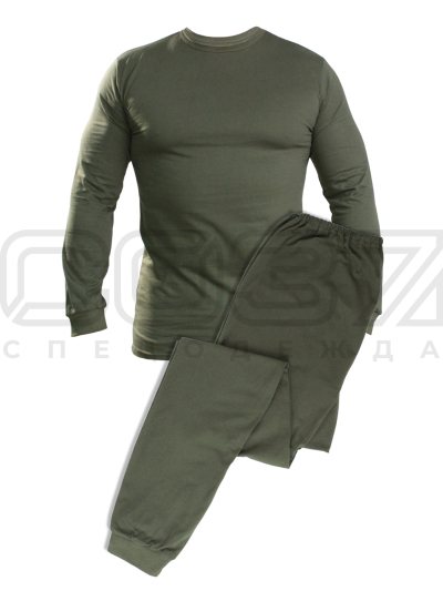 Белье нательное без начёса цв.олива тк.кулирка