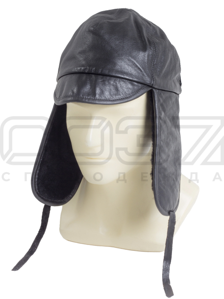 Подшлемник утепленный Космос цв.чёрный тк.натуральная кожа 1